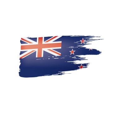 Yeni Zelanda bayrağı, beyaz arkaplanda vektör illüstrasyonu.