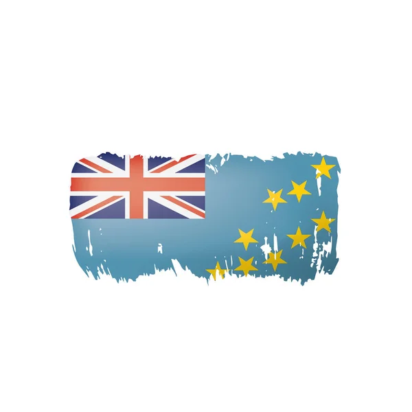 Vlag van Tuvalu, vectorillustratie op een witte achtergrond. — Stockvector