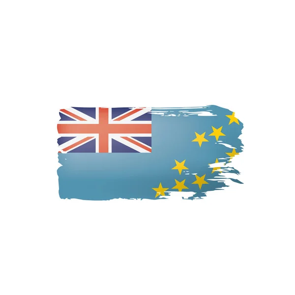 Vlag van Tuvalu, vectorillustratie op een witte achtergrond. — Stockvector