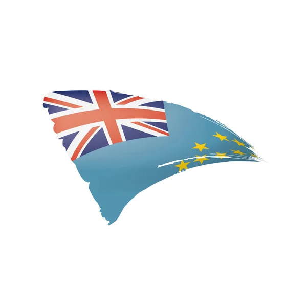Tuvalu zászló, egy fehér háttér vektor illusztráció. — Stock Vector