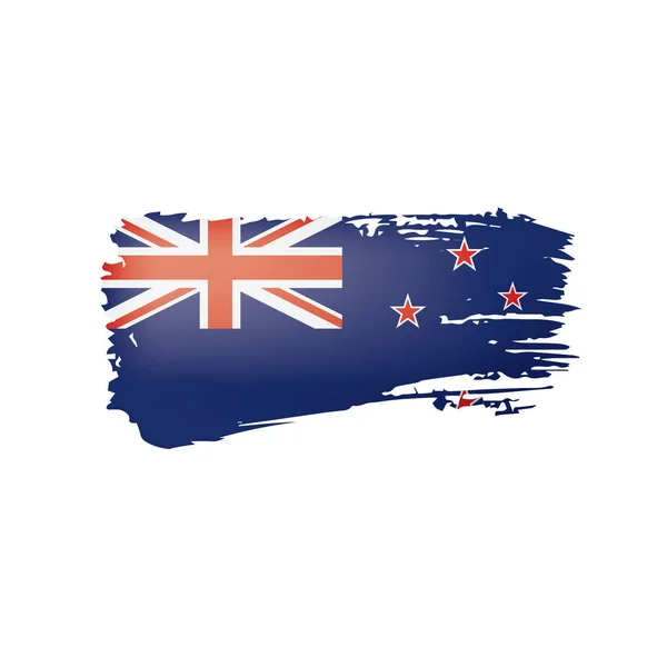 Bandeira da Nova Zelândia, ilustração vetorial sobre um fundo branco . — Vetor de Stock