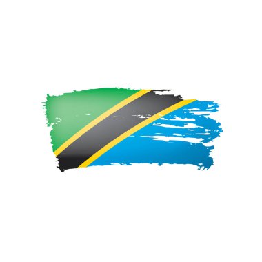 Tanzanya bayrak, beyaz bir arka plan üzerinde vektör çizim.