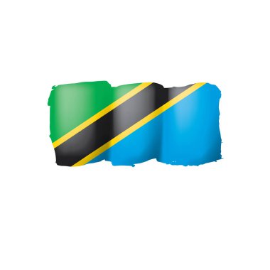 Tanzanya bayrak, beyaz bir arka plan üzerinde vektör çizim.