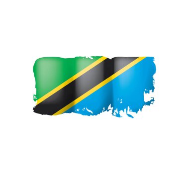 Tanzanya bayrak, beyaz bir arka plan üzerinde vektör çizim.