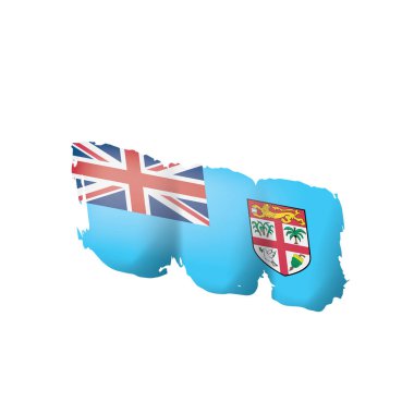 Fiji bayrak, beyaz bir arka plan üzerinde vektör çizim.