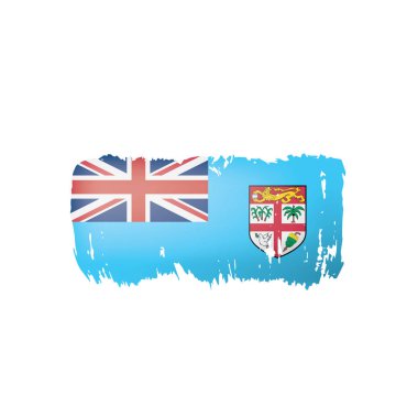 Fiji bayrak, beyaz bir arka plan üzerinde vektör çizim.
