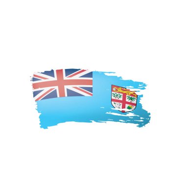 Fiji bayrak, beyaz bir arka plan üzerinde vektör çizim.