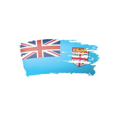 Fiji bayrak, beyaz bir arka plan üzerinde vektör çizim.