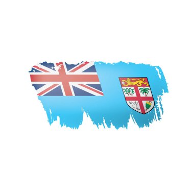 Fiji bayrak, beyaz bir arka plan üzerinde vektör çizim.