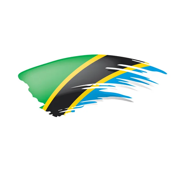 Bandera de Tanzania, ilustración vectorial sobre fondo blanco . — Vector de stock