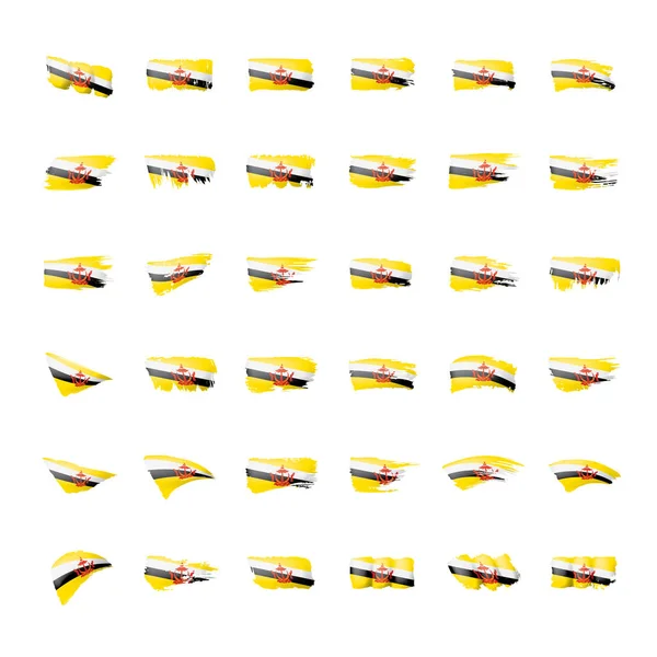 Flaga Brunei, ilustracja wektora na białym tle. — Wektor stockowy