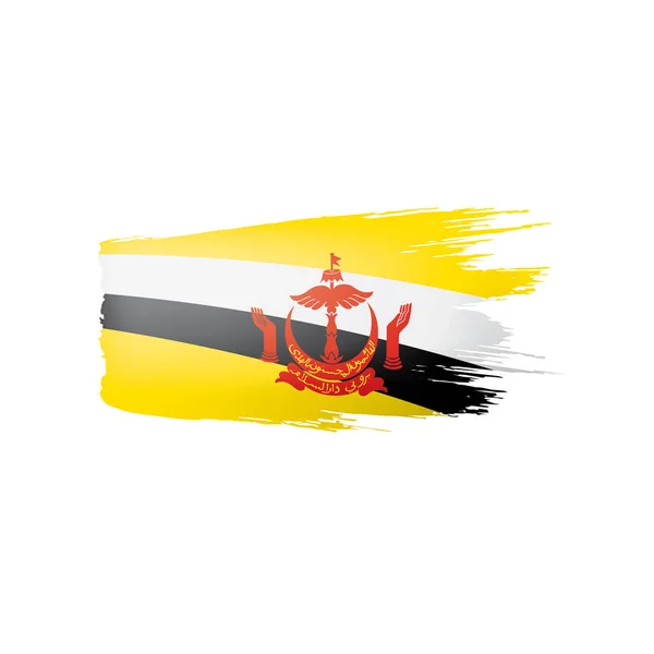 Brunei Vlag Vector Illustratie Een Witte Achtergrond — Stockvector