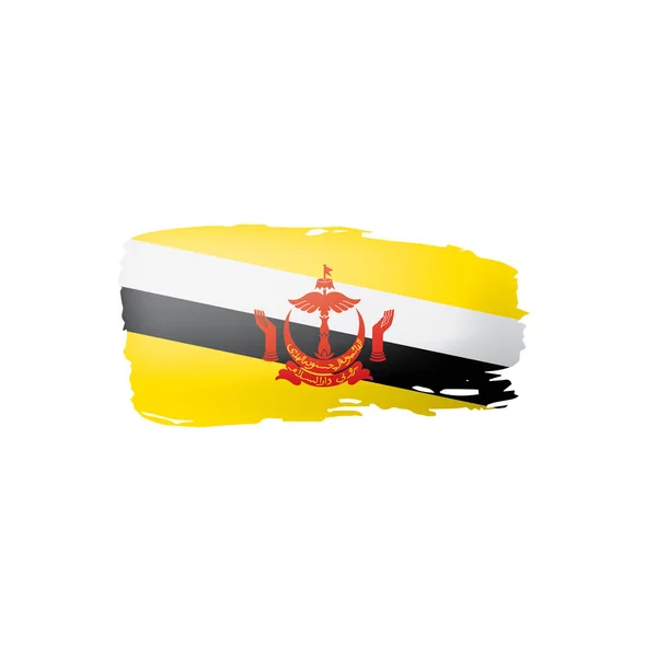 Brunei vlag, vector illustratie op een witte achtergrond. — Stockvector