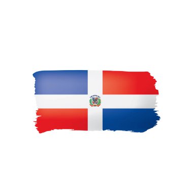 Dominicana bayrağı, beyaz bir arka plan üzerinde vektör çizim.