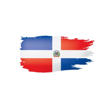 Dominicana bayrağı, beyaz bir arka plan üzerinde vektör çizim.
