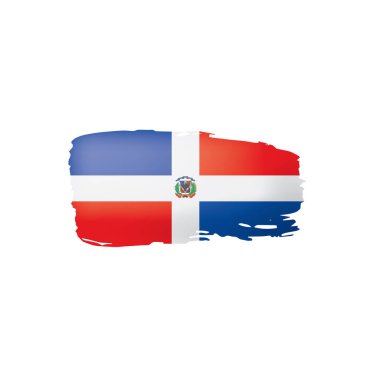 Dominicana bayrağı, beyaz bir arka plan üzerinde vektör çizim.