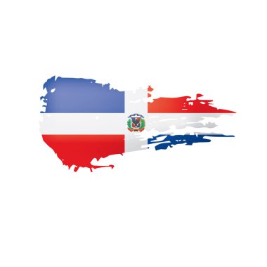 Dominicana bayrağı, beyaz bir arka plan üzerinde vektör çizim.