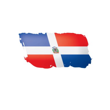 Dominicana bayrağı, beyaz bir arka plan üzerinde vektör çizim.