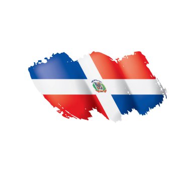 Dominicana bayrağı, beyaz bir arka plan üzerinde vektör çizim.