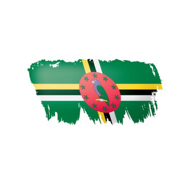 Dominica bayrağı, beyaz arkaplanda vektör illüstrasyonu.