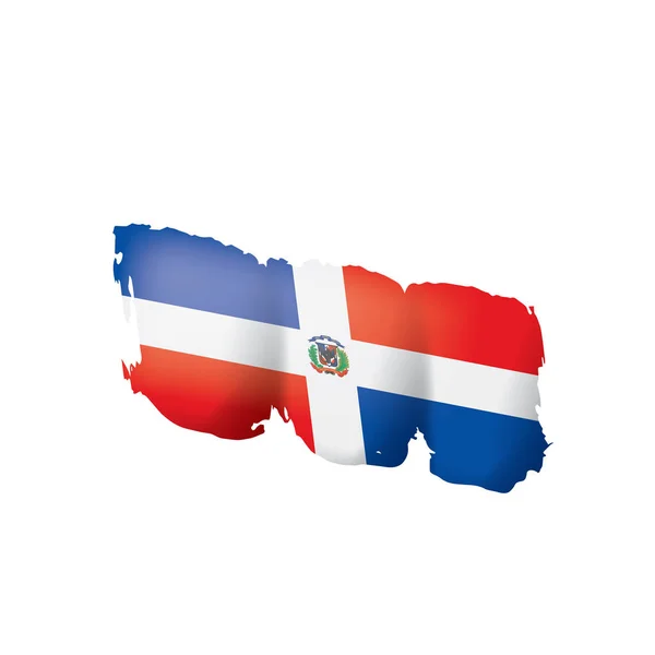 Bandiera dominicana, illustrazione vettoriale su sfondo bianco . — Vettoriale Stock