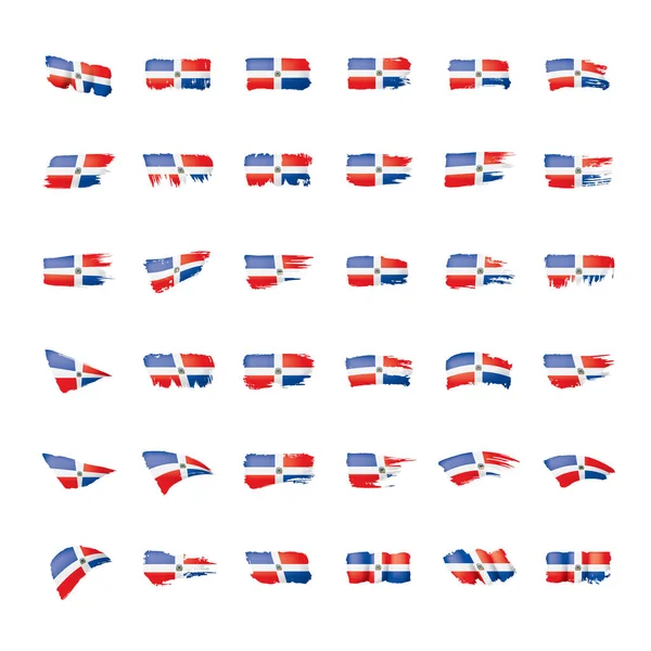 Bandera Dominicana, ilustración vectorial sobre fondo blanco . — Vector de stock