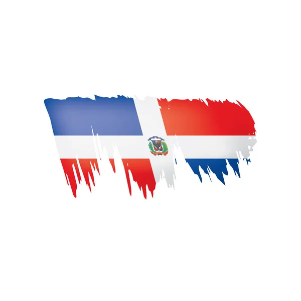 Dominicana vlajka, vektorové ilustrace na bílém pozadí. — Stockový vektor