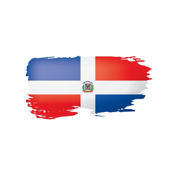 Bandeira dominicana, ilustração vetorial sobre um fundo branco . — Vetor de Stock