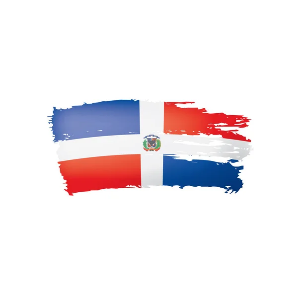Bandiera dominicana, illustrazione vettoriale su sfondo bianco . — Vettoriale Stock