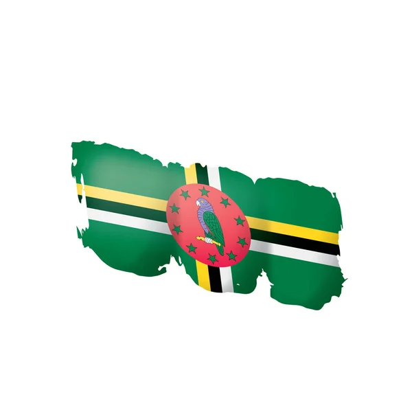 Dominica flagga, vektor illustration på en vit bakgrund. — Stock vektor