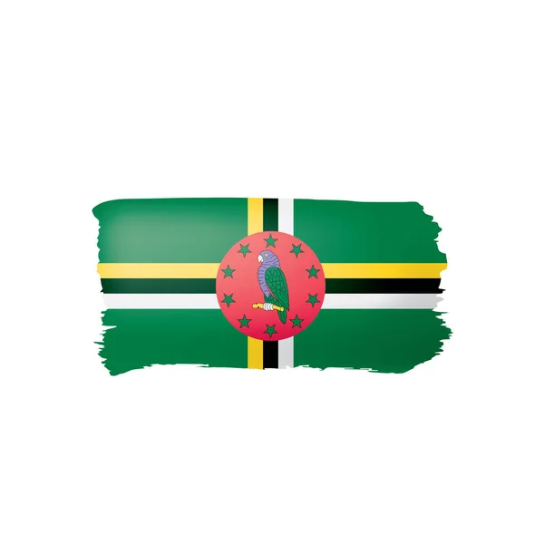Bandera de Dominica, ilustración vectorial sobre fondo blanco. — Archivo Imágenes Vectoriales