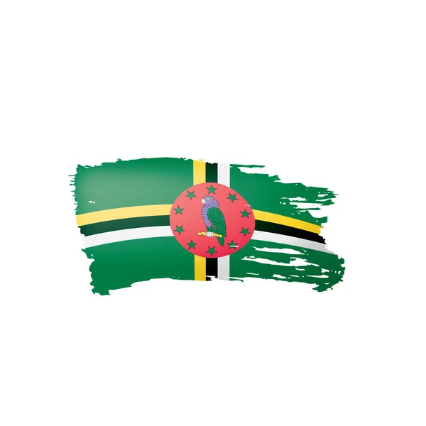 Dominica vlag, vector illustratie op een witte achtergrond. — Stockvector