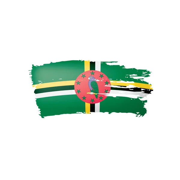 Dominica flagga, vektor illustration på en vit bakgrund. — Stock vektor