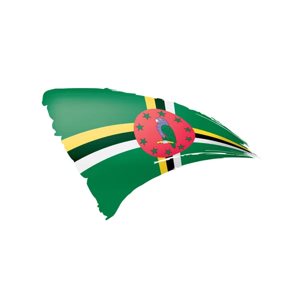 Dominica flagga, vektor illustration på en vit bakgrund. — Stock vektor