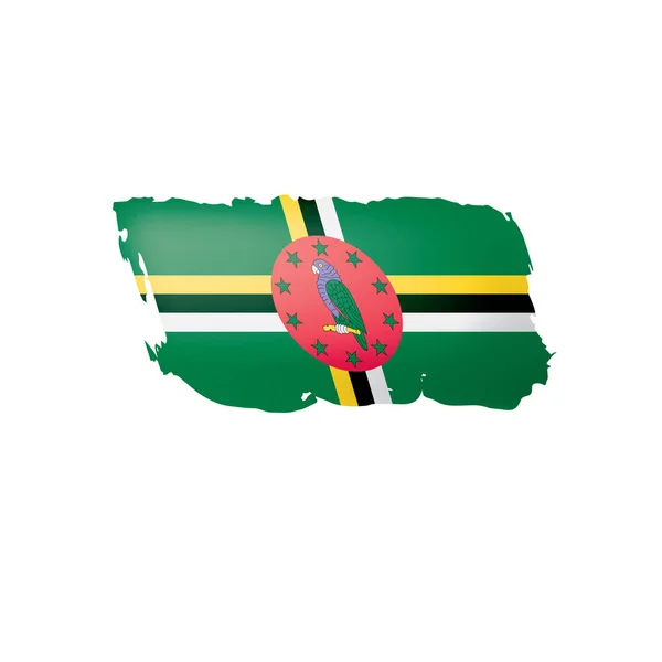 Bandeira Dominica, ilustração vetorial sobre um fundo branco . — Vetor de Stock