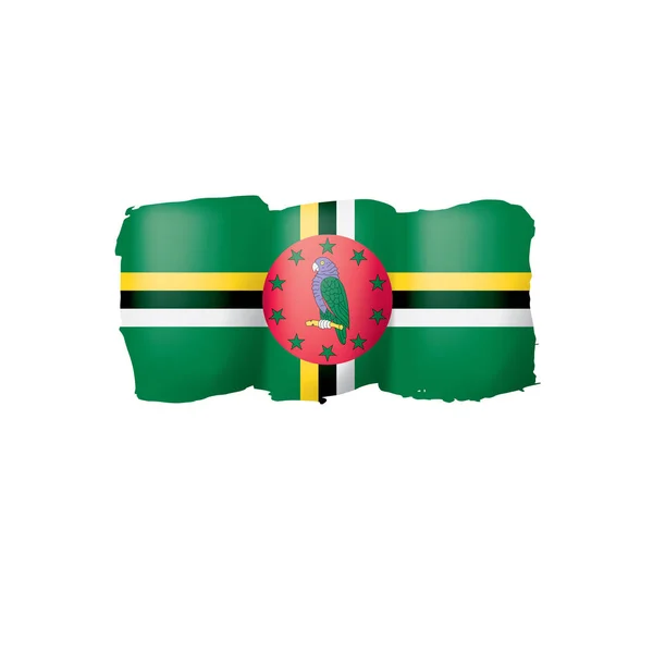 Dominica flagga, vektor illustration på en vit bakgrund. — Stock vektor