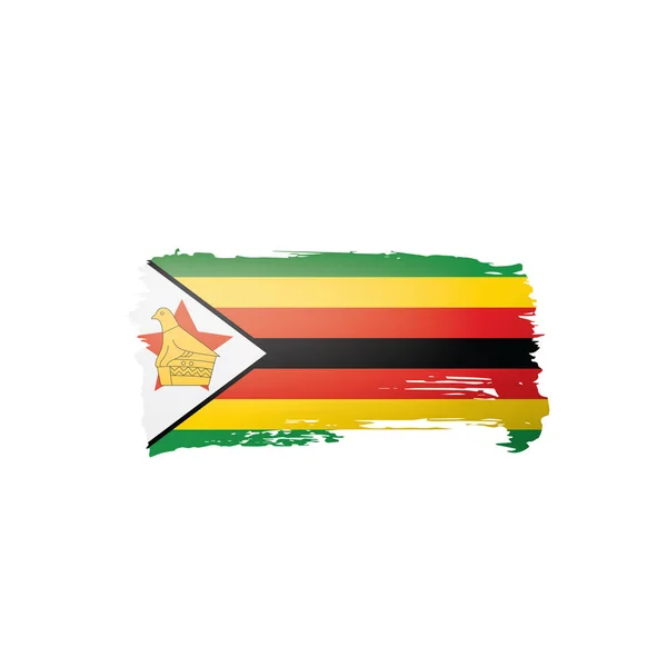 Simbabwe-Flagge, Vektorabbildung auf weißem Hintergrund. — Stockvektor