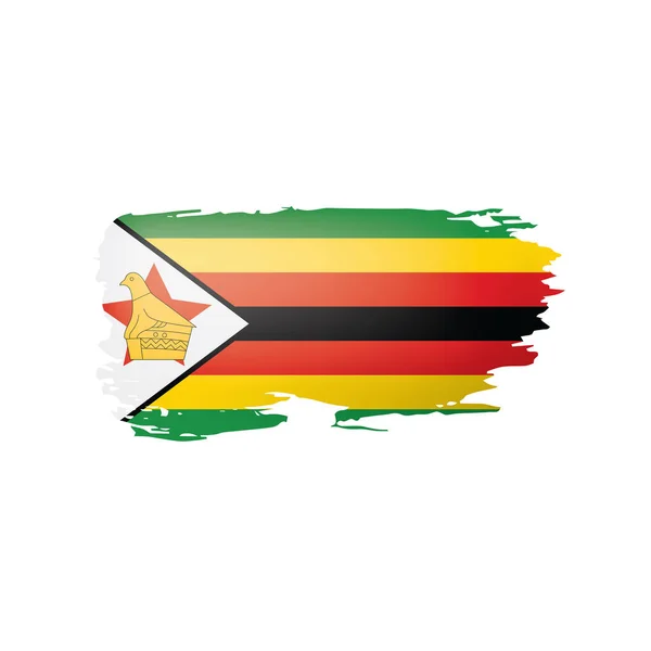 Zimbabwe zászló, vektor illusztráció fehér alapon. — Stock Vector