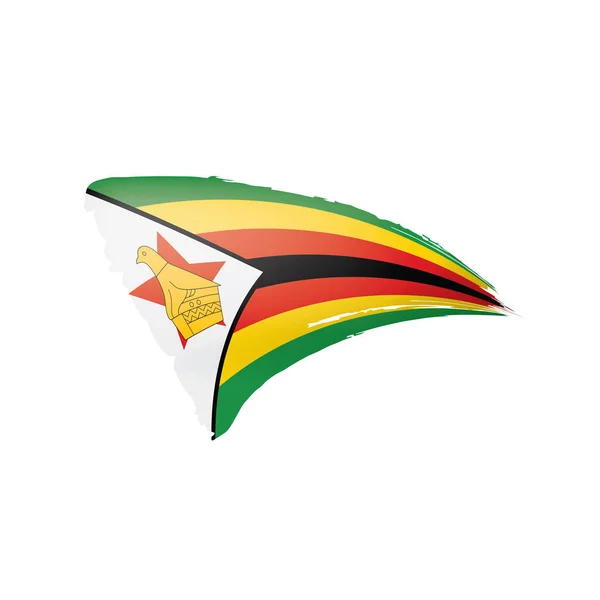Zimbabwe bayrağı, beyaz arkaplanda vektör illüstrasyonu. — Stok Vektör