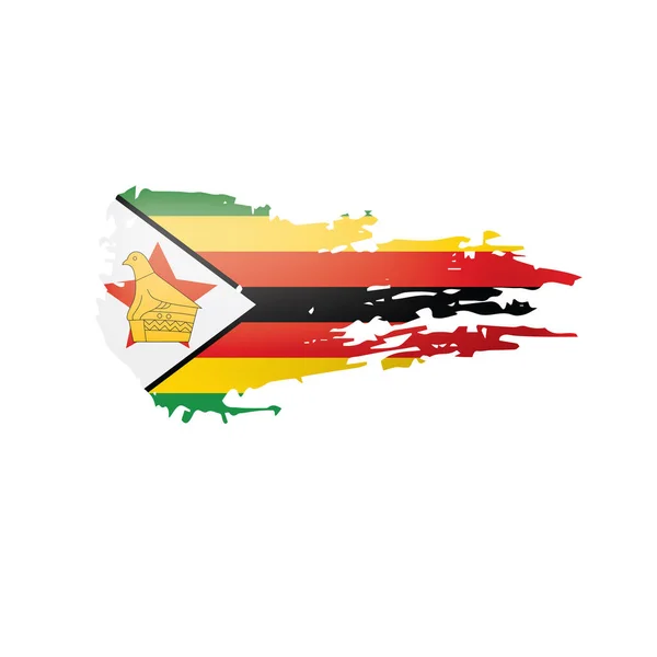 Bandeira do Zimbabué, ilustração vetorial sobre um fundo branco . —  Vetores de Stock