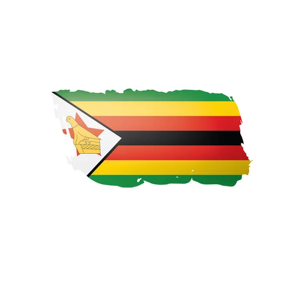 Zimbabwe zászló, vektor illusztráció fehér alapon. — Stock Vector