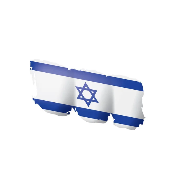 Israel flagga, vektor illustration på en vit bakgrund. — Stock vektor