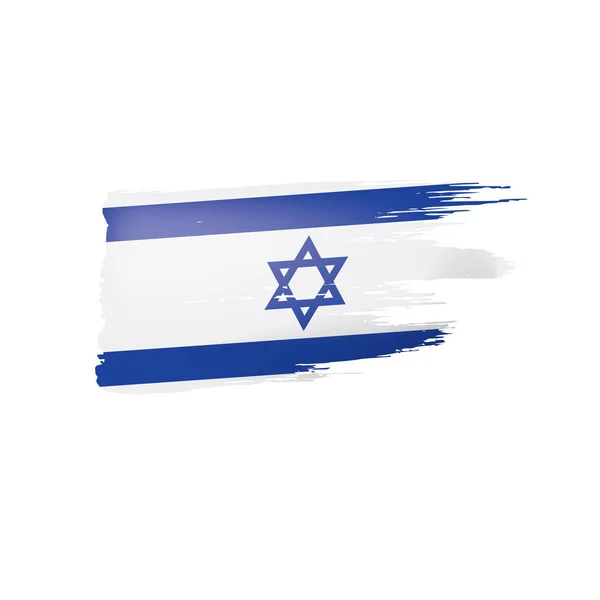 İsrail bayrağı, beyaz arkaplanda vektör illüstrasyonu. — Stok Vektör