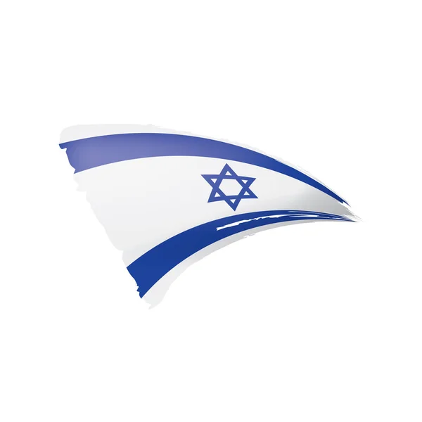 Israel vlag, vector illustratie op een witte achtergrond. — Stockvector