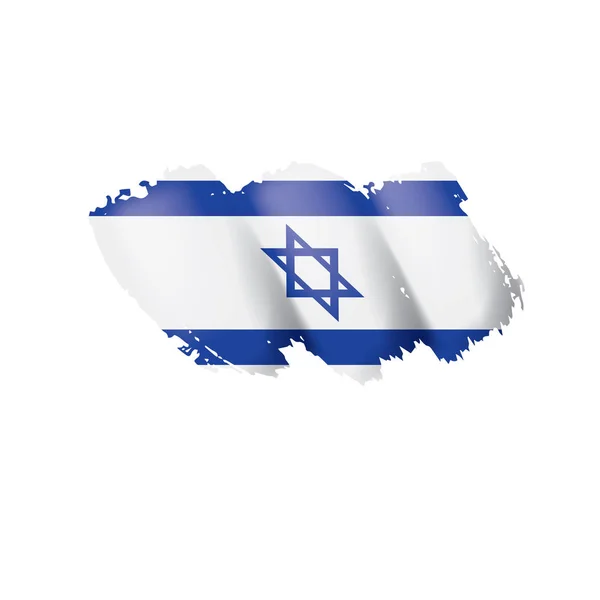 Israel flagga, vektor illustration på en vit bakgrund. — Stock vektor