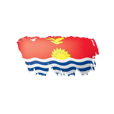 Beyaz arkaplanda Kiribati bayrağı, vektör illüstrasyonu.