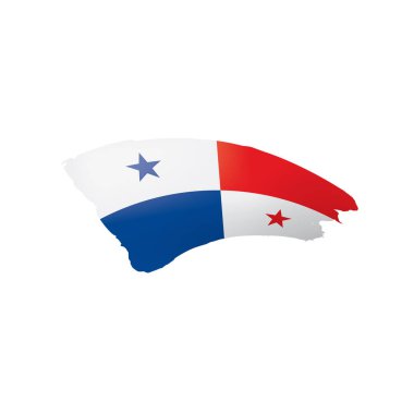 Panama bayrak, beyaz bir arka plan üzerinde vektör çizim.