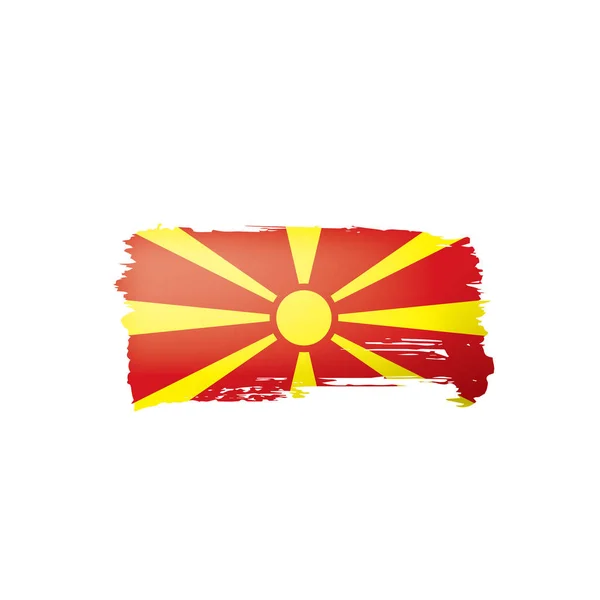 Beyaz arka planda Makedonya bayrağı ve vektör illüstrasyonu. — Stok Vektör