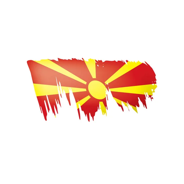 Bandera de Macedonia, ilustración vectorial sobre fondo blanco. — Archivo Imágenes Vectoriales