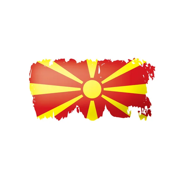 Σημαία πΓΔΜ, διανυσματική απεικόνιση σε λευκό φόντο. — Διανυσματικό Αρχείο
